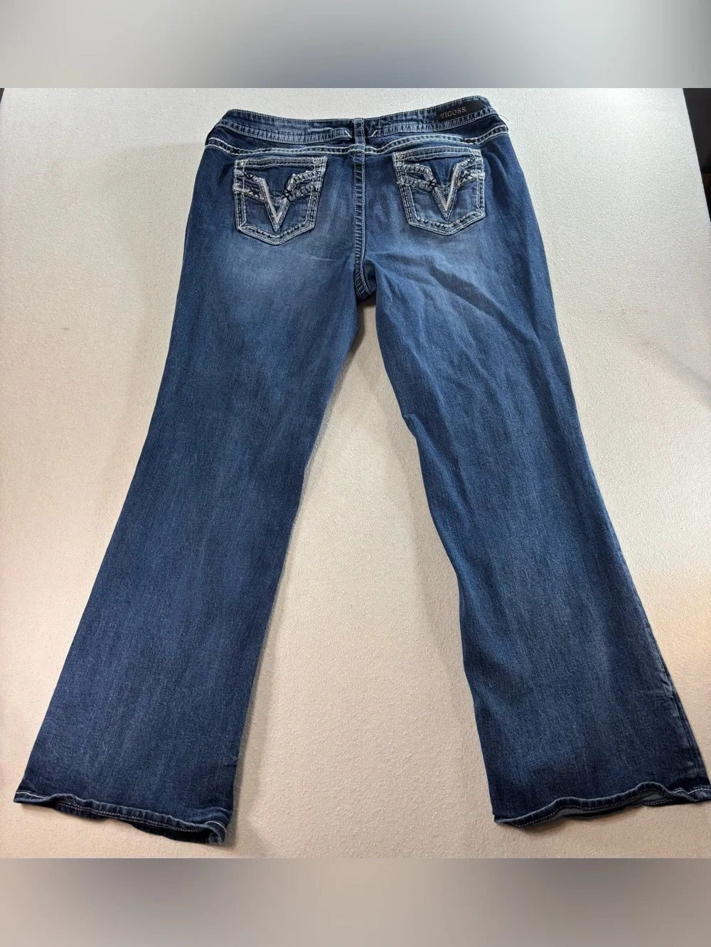Vigoss Heritage Fit Bootcut Jeans Women’s Size 20 L33 Dark Wash Stretch Denim